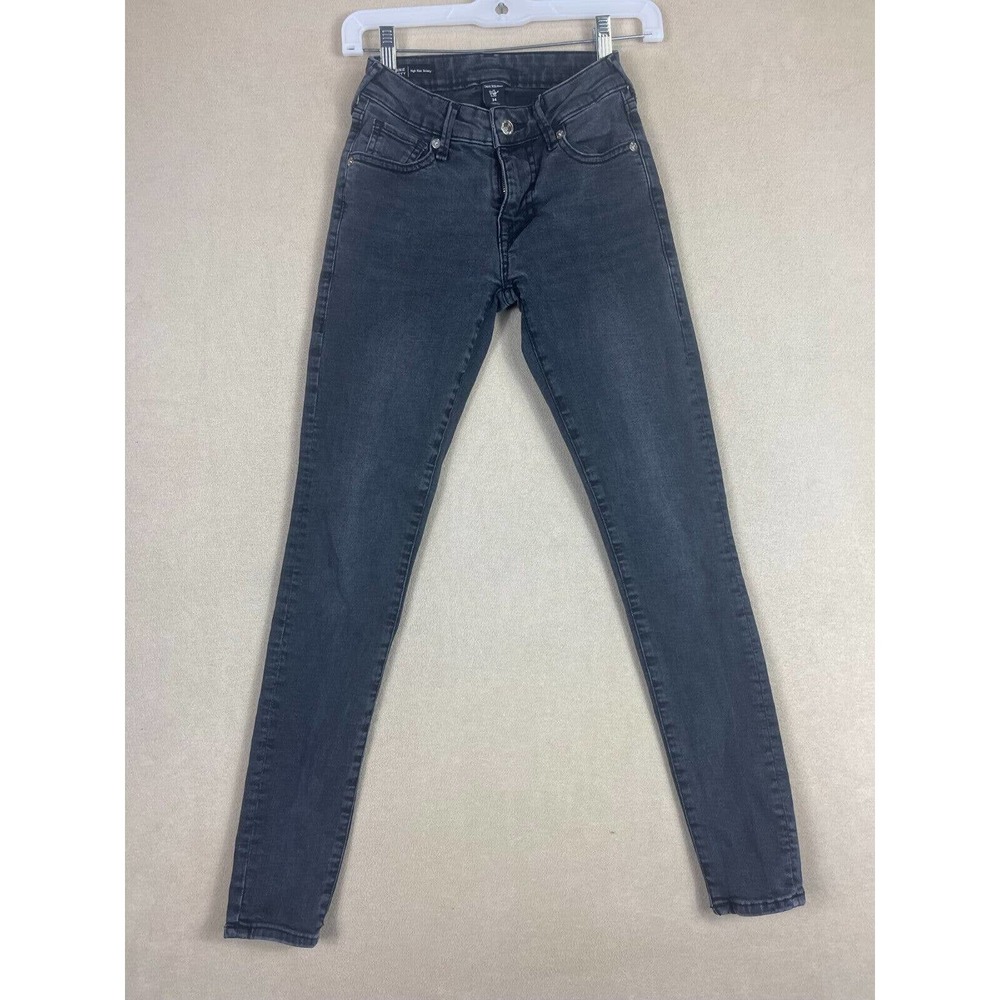 True Religion Jennie Curvy High Rise Skinny Jeans Womens 24 Black Low‎ Rise